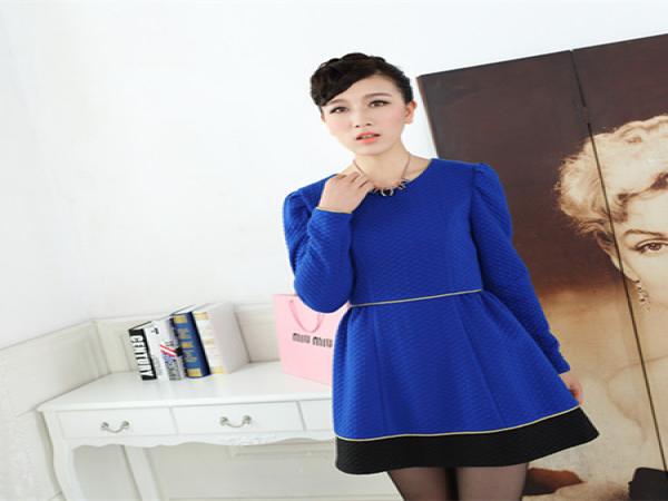 丹時力夏季公主裙藍色