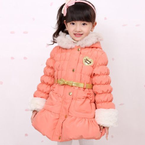 藍(lán)貝殼可愛長(zhǎng)款棉衣