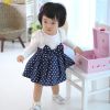 女童新版拼接波點(diǎn)裙