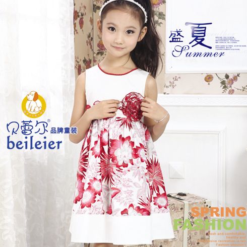 貝蕾爾品牌童裝之氣質婉約立體花朵連衣裙