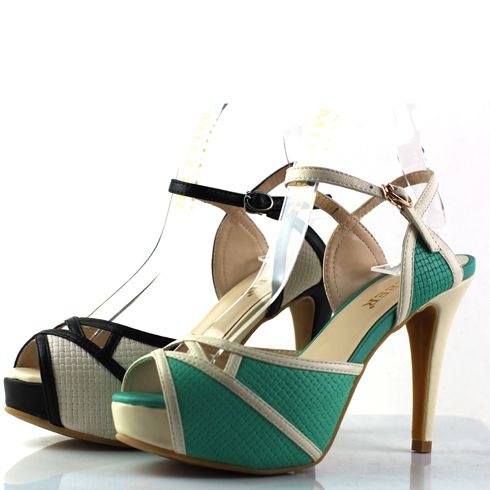 摩熙米昵-真皮魚嘴細(xì)跟女鞋