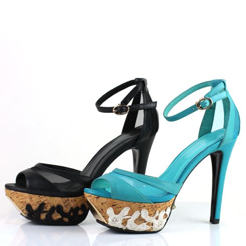 摩熙米昵-魚嘴印花細(xì)高跟女鞋