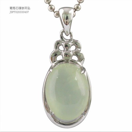 鉑晶爾曼葡萄石鑲嵌吊墜