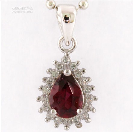 鉑晶爾曼石榴石鑲嵌吊墜