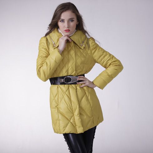 翻領修身羽絨服