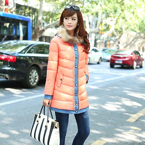 酷庫(kù)女裝單排扣牛仔邊長(zhǎng)款風(fēng)衣