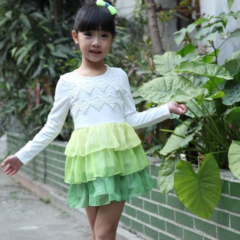 貝蕾爾中大童長袖公主紗裙
