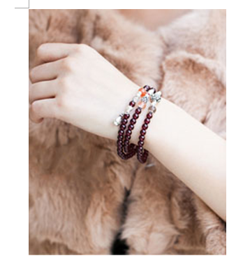 玩時尚多層石榴石時尚把玩手串
