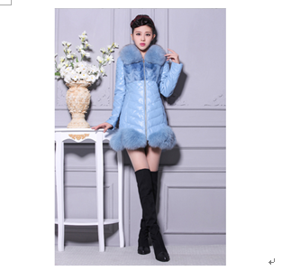 季美熙女裝產(chǎn)品-天藍(lán)色羽絨服