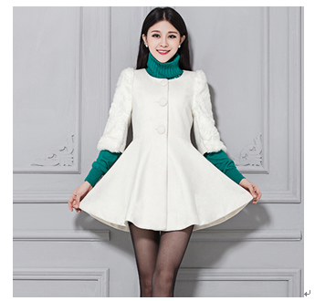 珍依佳女裝產品-白色大裙擺女裝