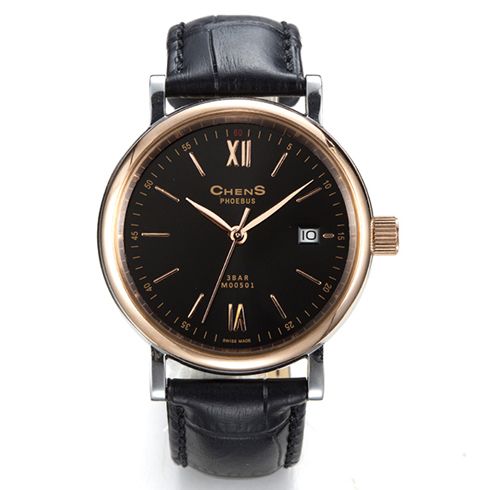 瑞士CHENS手表產(chǎn)品-男表PBS003-1-1L-9M黑盤黑色皮帶--金色機(jī)芯