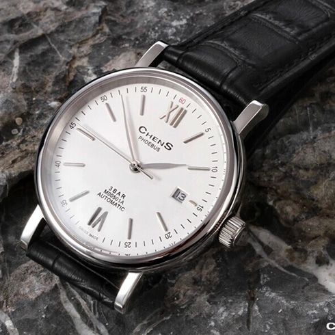 瑞士CHENS手表產(chǎn)品-男表PBS004-2-1L-11M白盤(pán)黑色皮帶