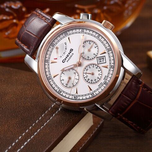 瑞士CHENS手表產(chǎn)品-男表PBS005-2-5L-9M白盤棕色皮帶