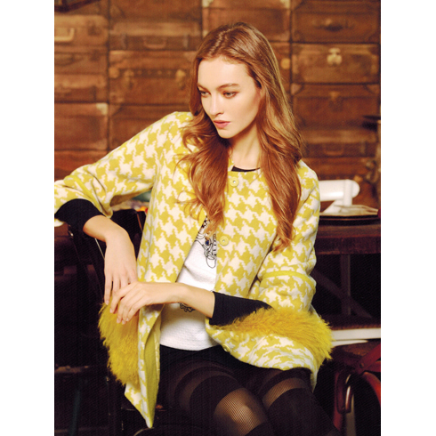 韓美后女裝產品-柔美簡約毛呢大衣