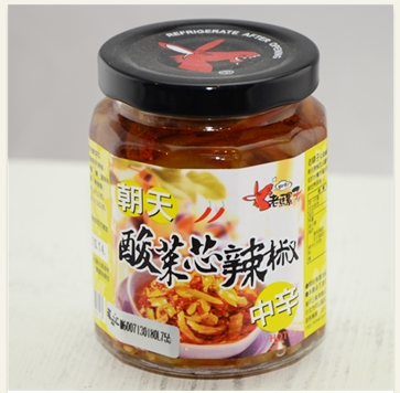 茗品匯進(jìn)口商品超市產(chǎn)品-臺(tái)灣老騾子酸菜心辣椒