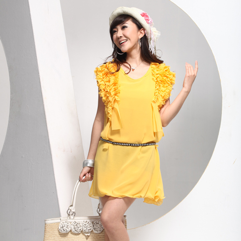 威姬兒斯女裝產(chǎn)品-無(wú)袖雪紡連衣裙