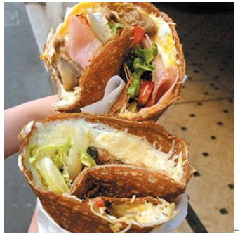 法國(guó)經(jīng)典可麗餅產(chǎn)品-蛋加火腿可麗餅