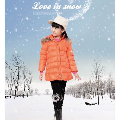 木木雨雨雨童裝產(chǎn)品-木木雨雨女童中長(zhǎng)款羽絨外套