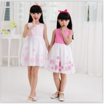 貝蕾爾童裝-女童印花無(wú)袖公主裙
