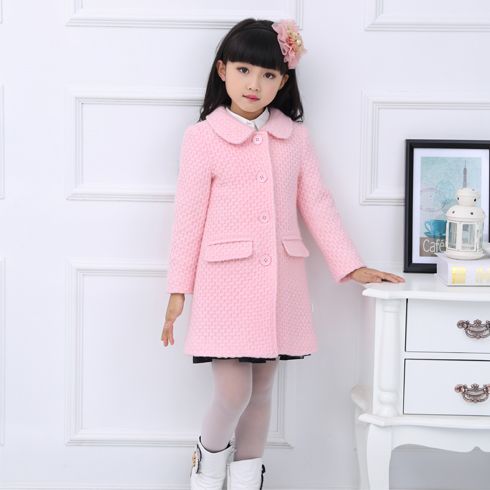 貝蕾爾-粉色童裝外套中長款