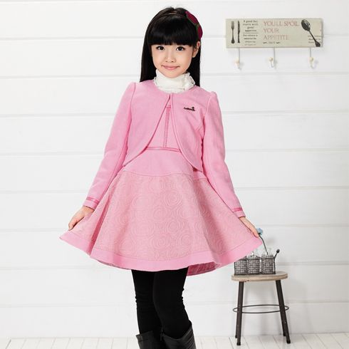 木木雨雨-粉色連衣裙波浪下擺時尚&nbsp;&nbsp;