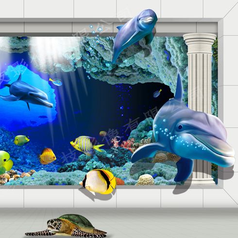 神奇金屬裝飾畫-深海3D背景墻