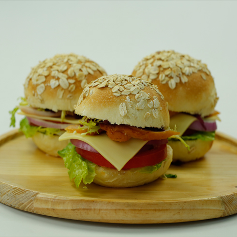 漢堡新語(yǔ)西式快餐-全麥煙熏雞肉堡