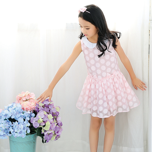 貝蕾爾-可愛粉色圓點(diǎn)連衣裙