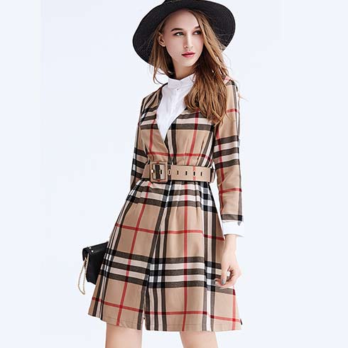 艾米女裝-格子風衣