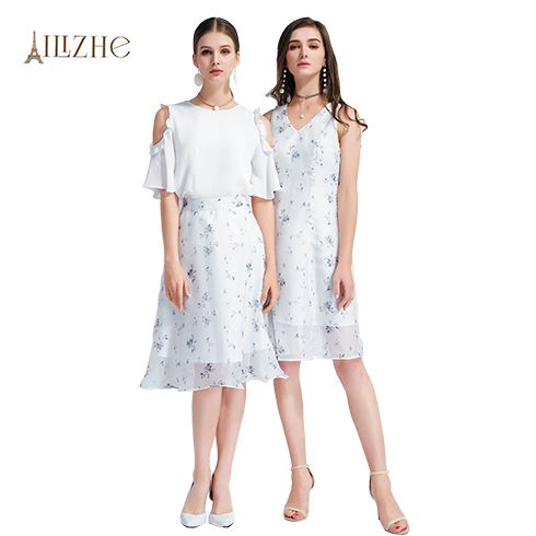 艾麗哲女裝-碎花雪紡長款