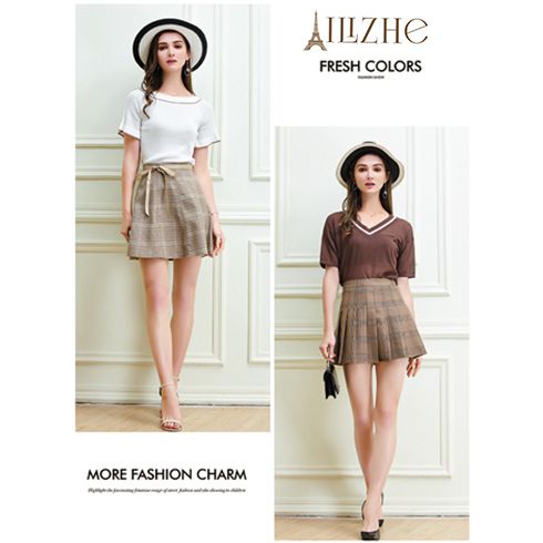 艾麗哲女裝-時尚格子半身裙