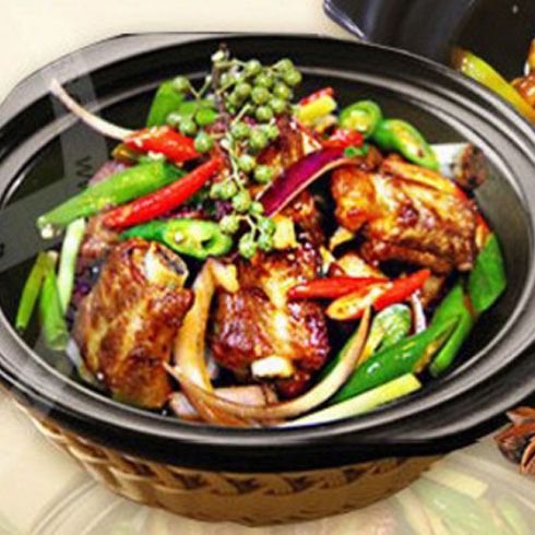 土家寨咕嘟雞快餐-爆炒排骨肉