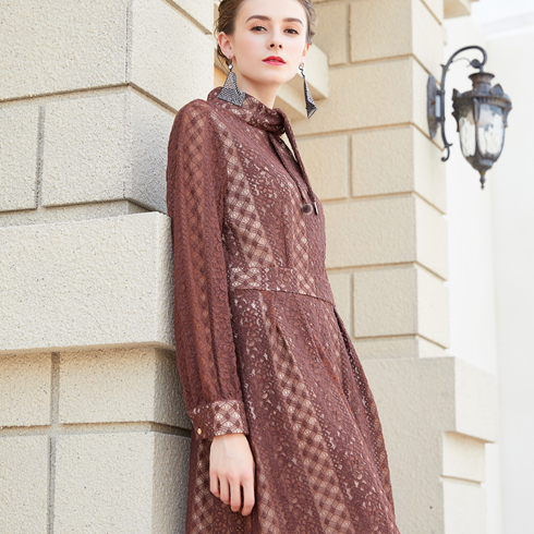 金蝶妮-簡約時(shí)尚長袖連衣裙