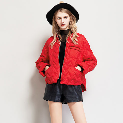 艾米女裝-輕薄羽絨棉菱格棉服