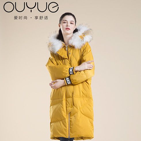 歐玥時(shí)尚女裝-中長款大毛羽絨服
