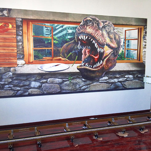 中科美創(chuàng)3D美墻機-3D恐龍